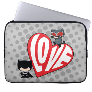 Funda Para Portátil Chibi Catwoman salta sobre Batman