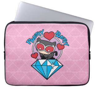 Funda Para Portátil Chibi Catwoman sentada encima del Diamante grande