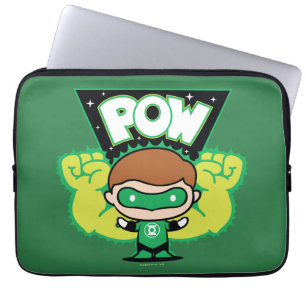 Funda Para Portátil Chibi Green Lantern Formando puños gigantes