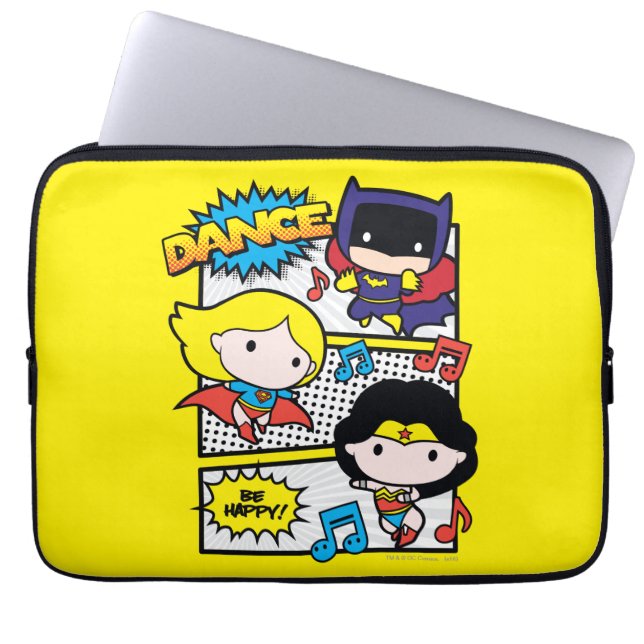 Funda Para Portátil Chibi Heroes Dancing (Frente)
