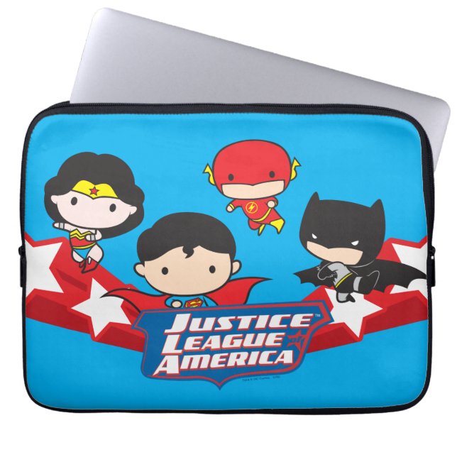 Funda Para Portátil Chibi Justice League of America Stars (Frente)