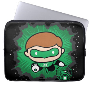 Funda Para Portátil Chibi Linterna verde volando por el espacio