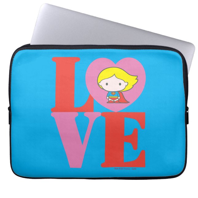 Funda Para Portátil Chibi Supergirl LOVE (Frente)