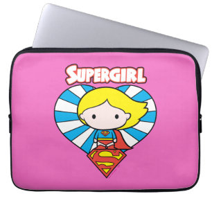 Funda Para Portátil Chibi Supergirl Starburst Heart and Logo