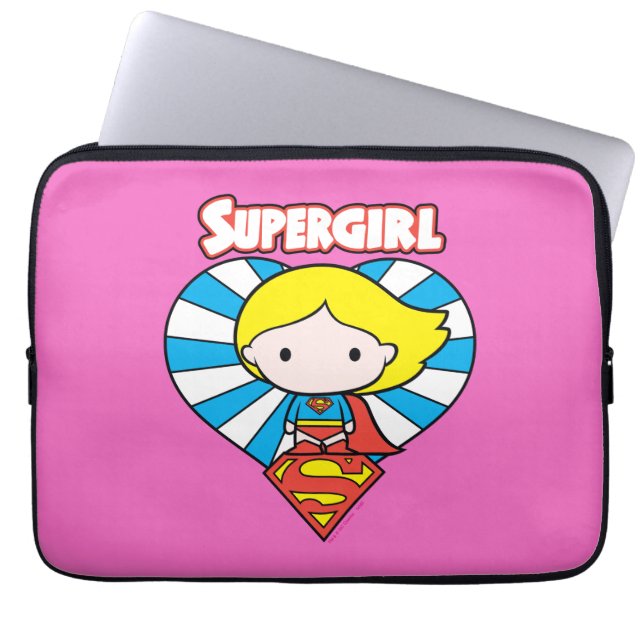 Funda Para Portátil Chibi Supergirl Starburst Heart and Logo (Frente)