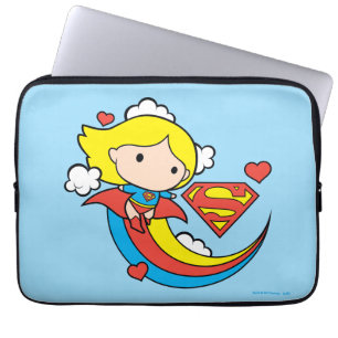 Funda Para Portátil Chibi Supergirl Volando Arcoiris