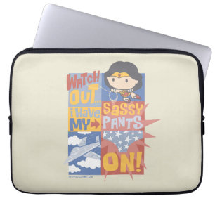 Funda Para Portátil Chibi Wonder Woman ¡Tengo Mis Pantalones De Pesc