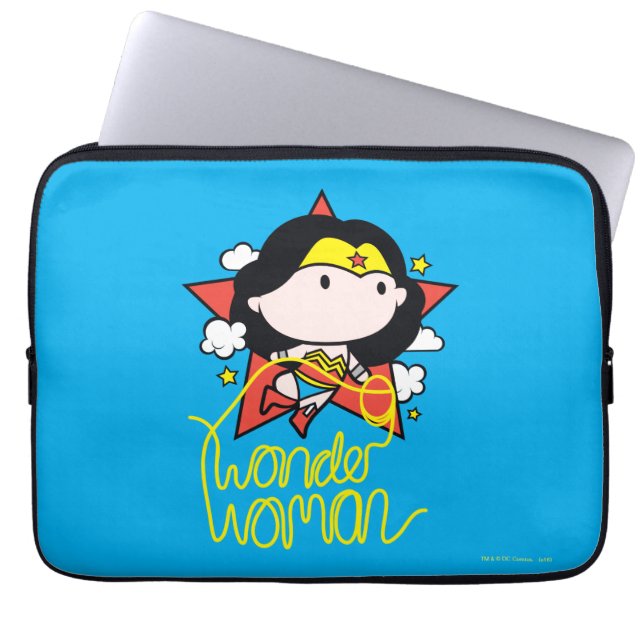 Funda Para Portátil Chibi WonWoman Volando Con Lasso (Frente)