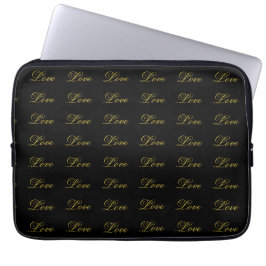 Funda Para Portátil Chic escritura dorada Caligrafía de boda de amor b