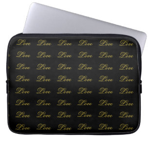 Funda Para Portátil Chic escritura dorada Caligrafía de boda de amor b