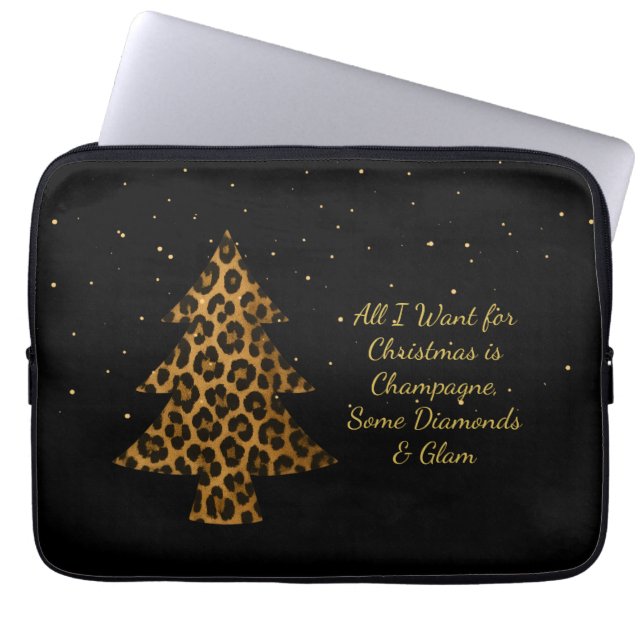 Funda Para Portátil Chic Holiday Leopard Tree Design (Frente)