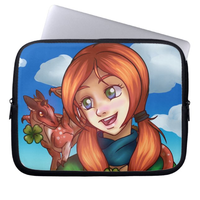 Funda Para Portátil Chica afortunado (Frente)