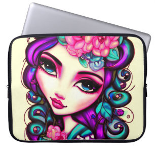 Funda Para Portátil Chica astuto artístico
