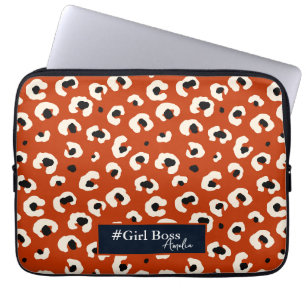 Funda Para Portátil Chica Boss Impresión Leopard en negrita personaliz