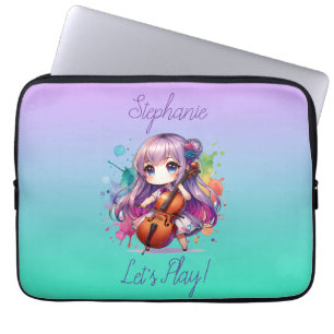 Funda Para Portátil Chica de anime cúpula jugando Cello Player persona