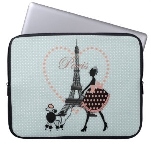 Funda Para Portátil Chica de cosecha romántica dulce caminando cangre