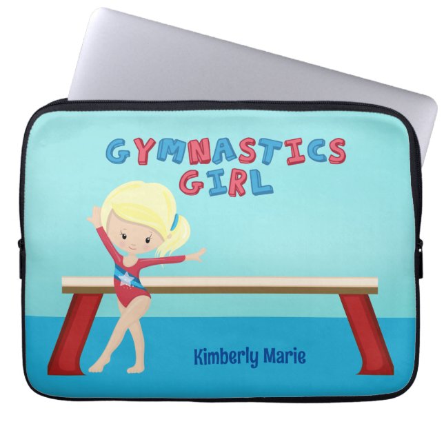 Funda Para Portátil Chica de Gimnasia rubia Cute niños personalizados (Frente)