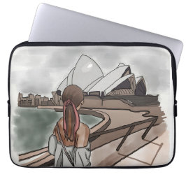 Funda Para Portátil Chica de la Ópera de Sydney.