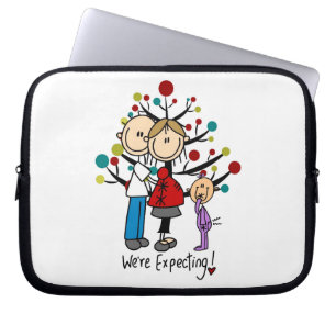 Funda Para Portátil Chica de Padres Esperados de Figuras de Palo