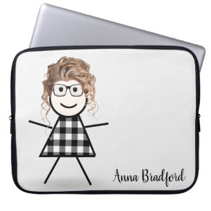 Funda Para Portátil Chica de palo con pelo y nombre