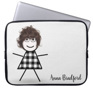 Funda Para Portátil Chica de palo con pelo y nombre