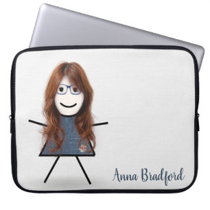 Funda Para Portátil Chica de palo con pelo y nombre