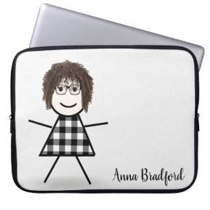 Funda Para Portátil Chica de palo con pelo y nombre
