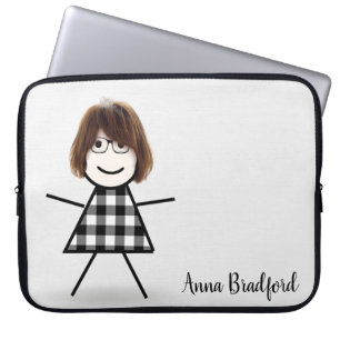 Funda Para Portátil Chica de palo con pelo y nombre