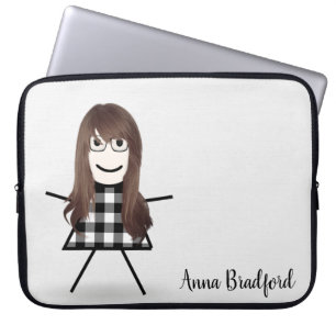 Funda Para Portátil Chica de palo con pelo y nombre