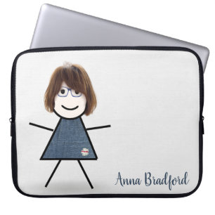Funda Para Portátil Chica de palo con pelo y nombre