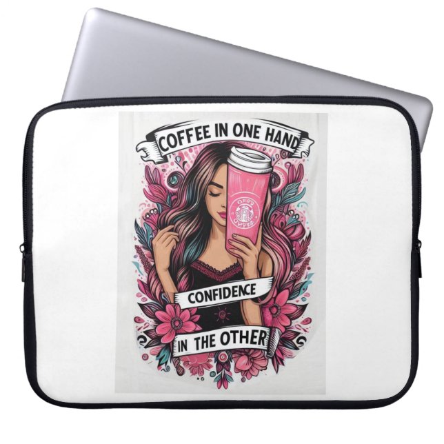 Funda Para Portátil Chica del café (Frente)
