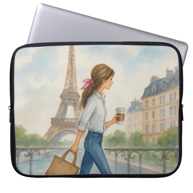 Funda Para Portátil Chica en París (Frente)