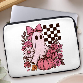 Funda Para Portátil Chica fantasma de coqueta rosa retro con Bow Hallo