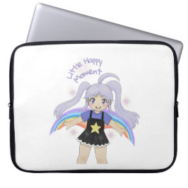 Funda Para Portátil Chica Feliz Ilustración Dibujada a Mano – Pequeña 