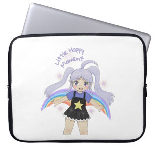 Funda Para Portátil Chica Feliz Ilustración Dibujada a Mano – Pequeña 