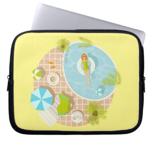 Funda Para Portátil Chica fiesta de la piscina en la playa de verano d