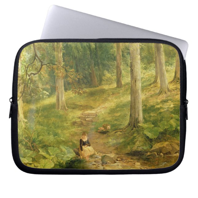 Funda Para Portátil Chica joven que se baña los pies (Frente)