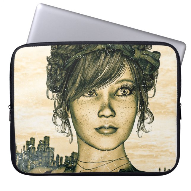 Funda Para Portátil Chica Retro (Frente)