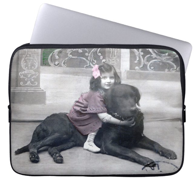 Funda Para Portátil Chica y su perro (Frente)