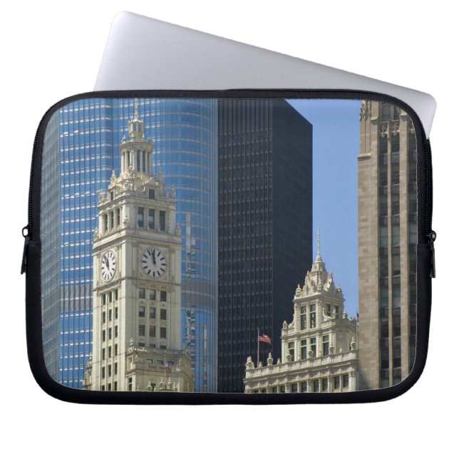Funda Para Portátil Chicago, Edificio Wrigley con Trump Hotel & (Frente)