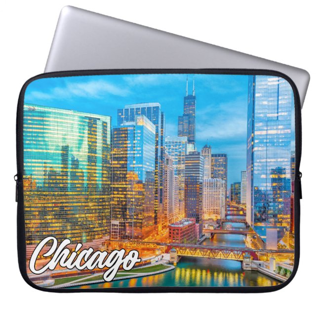 Funda Para Portátil Chicago, Illinois, Estados Unidos (Frente)
