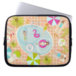 Funda Para Portátil Chicas en bikini y chicos jugando juegos en la pis