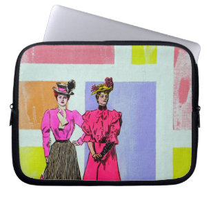 Funda Para Portátil Chicas Gibson en un patrón mondriano