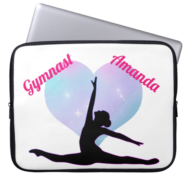 Funda Para Portátil Chicas Gimnasia Personalizado Rosa caliente / Blan (Frente)