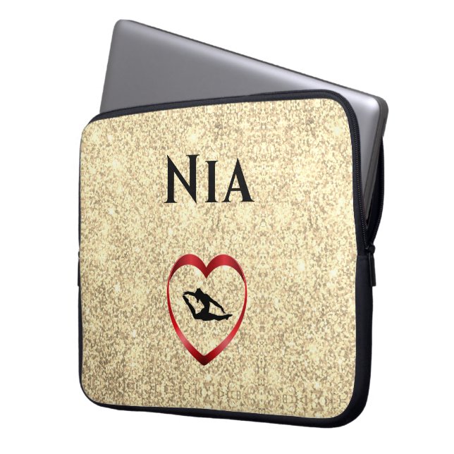 Funda Para Portátil Chicas Gimnasia Portátil Sleeve - Nombre personali (Anverso izquierdo)