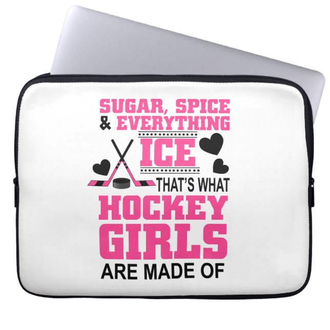 Funda Para Portátil chicas lindos de hockey sobre hielo (Frente)