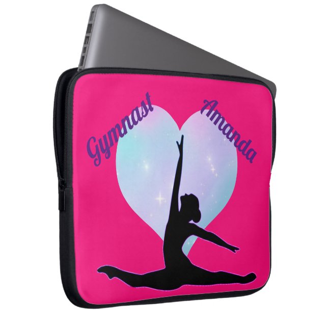 Funda Para Portátil Chicas Personalizado de Gimnasia Rosa caliente / P (Anverso derecho)