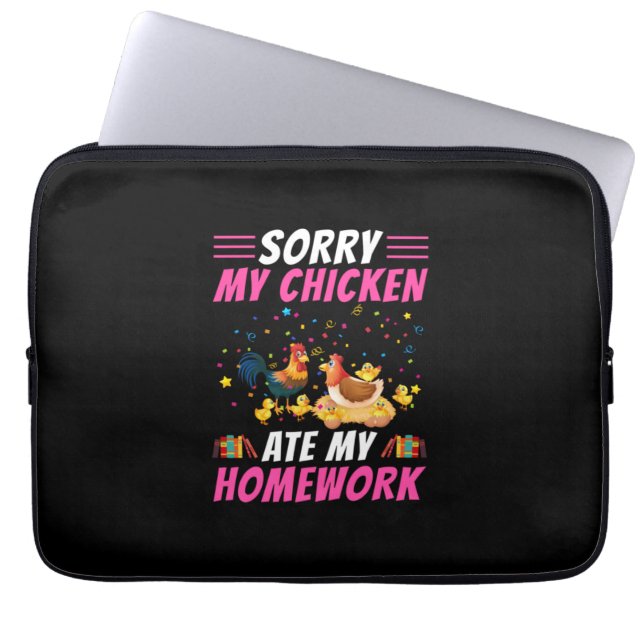 Funda Para Portátil Chicken Lover | Mi pollo comió mi hogar (Frente)