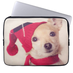Funda Para Portátil Chihuahua en casquillo del invierno