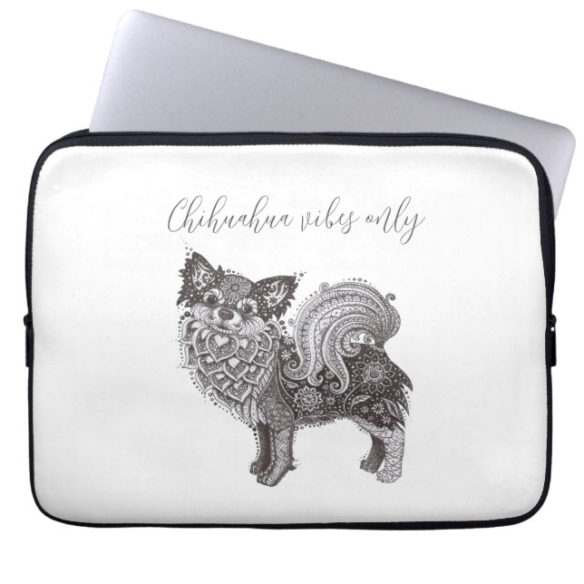 Funda Para Portátil Chihuahua Vibes Neoprene Laptop Sleeve 13 inch (Frente)